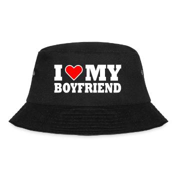 I love my boyfriend - Bucket Hat - Schwarz - Vorne - Lela (165cm)