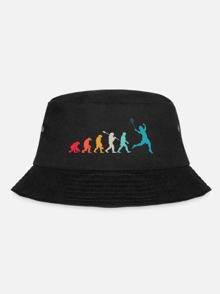 Badminton Evolution Geschenk für Badmintonspieler - Bucket Hat - Schwarz