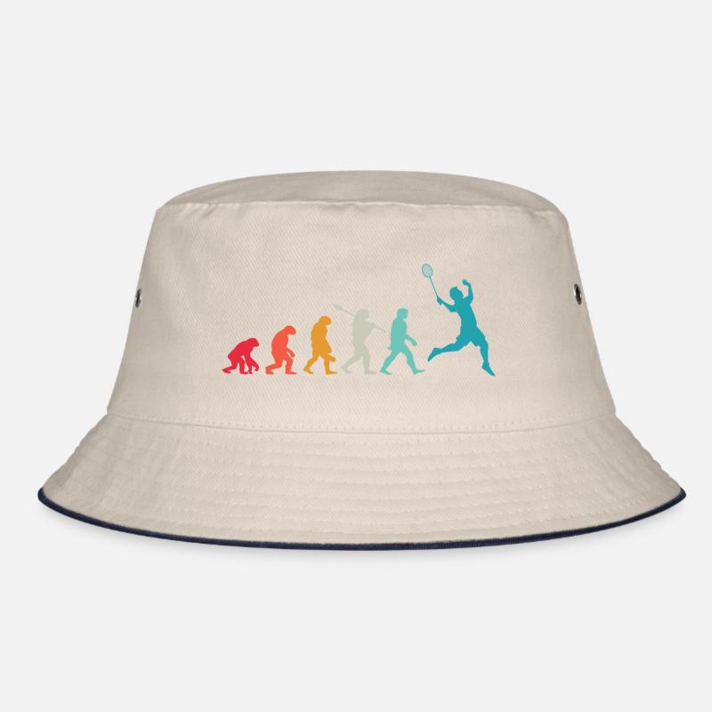 Badminton Evolution Gift for Badminton Players Bucket Hat