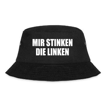 Mir stinken die linken - Bucket Hat - Schwarz - Vorne - Lela (165cm)