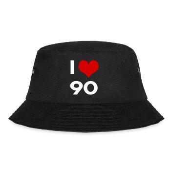 Ich liebe 90 - Bucket Hat - Schwarz - Vorne - Lela (165cm)