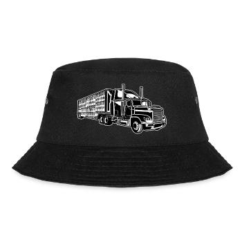 Truck / Lkw 01_schwarz weiß - Bucket Hat - Schwarz - Vorne - Lela (165cm)