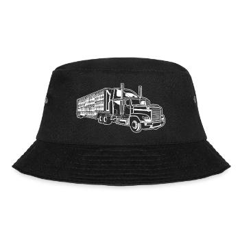 Truck / Lkw 01_weiß - Bucket Hat - Schwarz - Vorne - Lela (165cm)