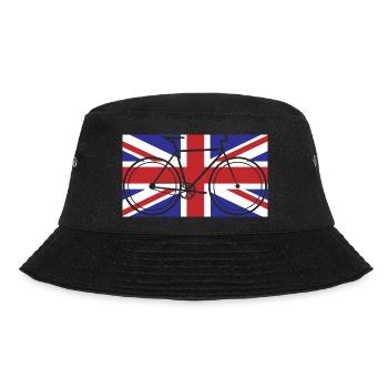 Fahrrad Fixie Fahrradfahren Großbritannien - Bucket Hat - Schwarz - Vorne - Lela (165cm)