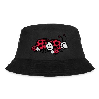Ladybug family dad mom kids parents - Bucket Hat - black - Front - Lela (165cm)