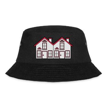 doppelhaus 2 häuser nachbarn nachbarschaft kleines - Bucket Hat - Schwarz - Vorne - Lela (165cm)