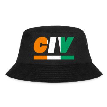 Elfenbeinküste Fahne Flagge CIV - Bucket Hat - Schwarz - Vorne - Lela (165cm)