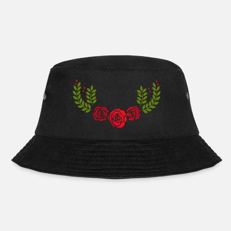 Red roses - Bucket Hat - black
