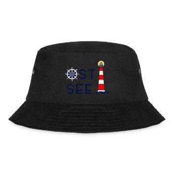 Ostsee, Meer, Leuchtturm - Bucket Hat - Schwarz - Vorne - Lela (165cm)
