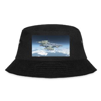 A huge spaceship above the clouds - Bucket Hat - black - Front - Lela (165cm)