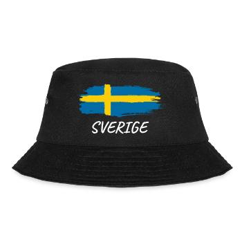 Schweden Grunge-Flagge - Bucket Hat - Schwarz - Vorne - Lela (165cm)