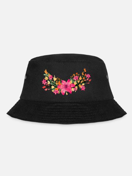 flower - Bucket Hat - black