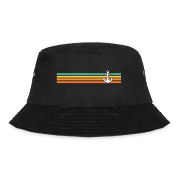 Segeln Sie Ankerpuls Retro Design Segel Yacht - Bucket Hat - Schwarz - Vorne - Lela (165cm)
