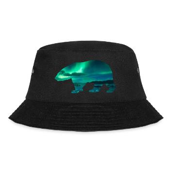 Polar Bear Northern Lights design - Bucket Hat - black - Front - Lela (165cm)