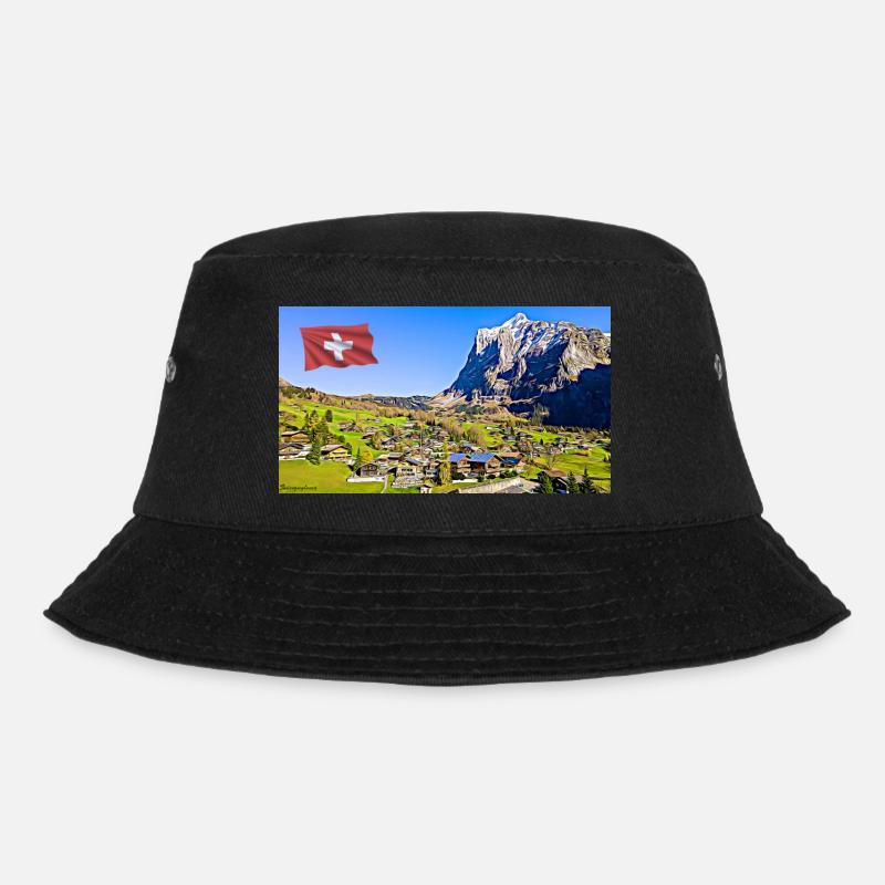 Grindelwald, Schweiz. - Bucket Hat - Schwarz