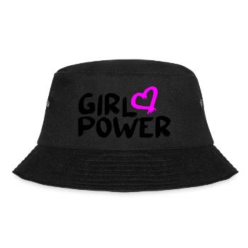 Feminism Feminist Vector Girl Power Design - Bucket Hat - black - Front - Lela (165cm)