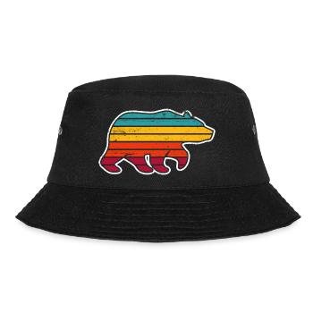 Rainbow Stripe Bear Silhouette - Bucket Hat - black - Front - Lela (165cm)