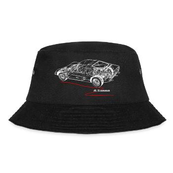 Melkus RS 1000 - DDR Rennsport - Bucket Hat - Schwarz - Vorne - Lela (165cm)