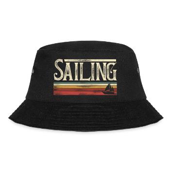 Segeln Segler Segelboot Retro Vintage - Bucket Hat - Schwarz - Vorne - Lela (165cm)