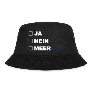 Urlaub, weiß - Bucket Hat - Schwarz - Vorne - Lela (165cm)