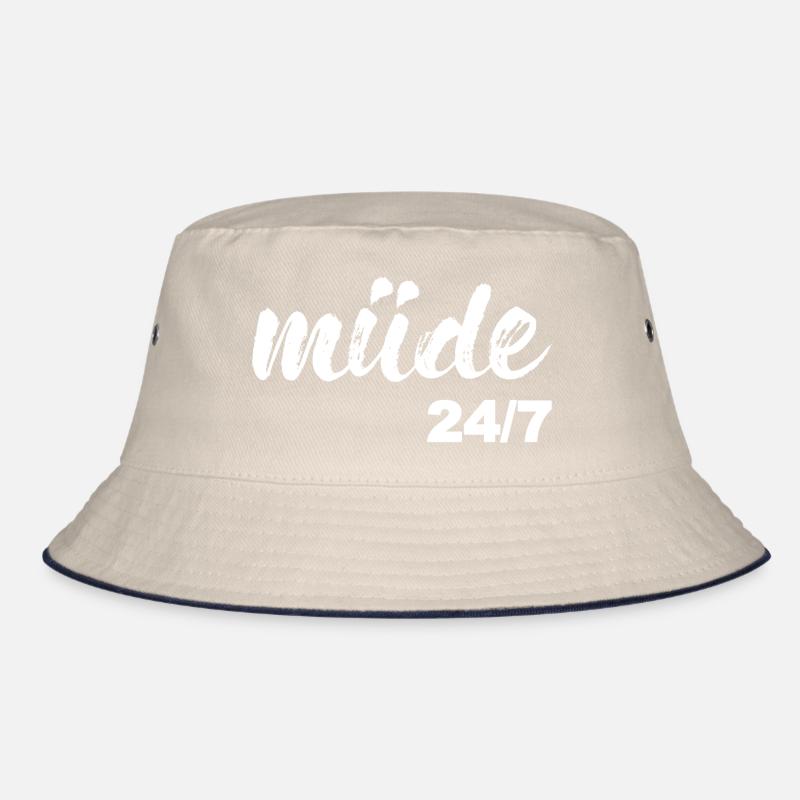 Müde, weiß Bucket Hat
