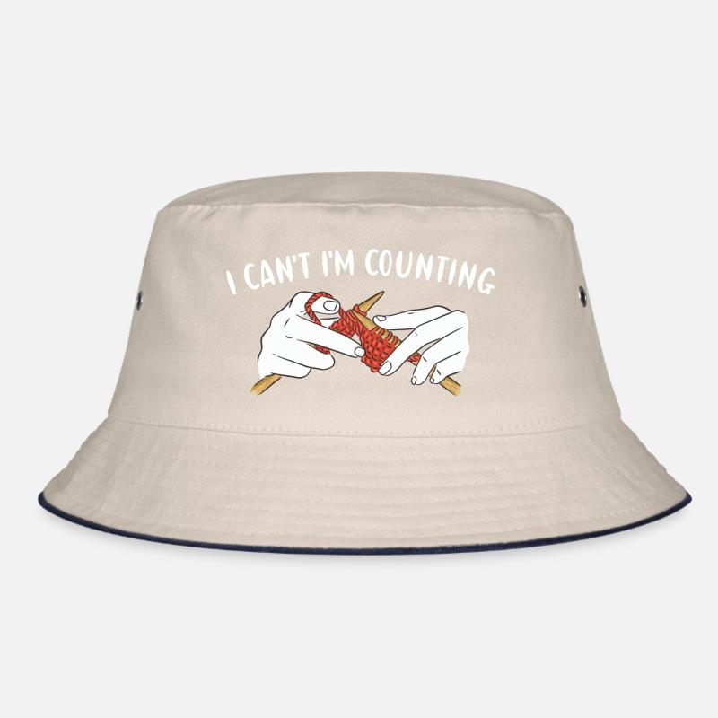 I Can't I'm Counting Knitting Bucket Hat