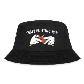 Crazy Knitting Lady Knitting - Bucket Hat - black - Front - Lela (165cm)