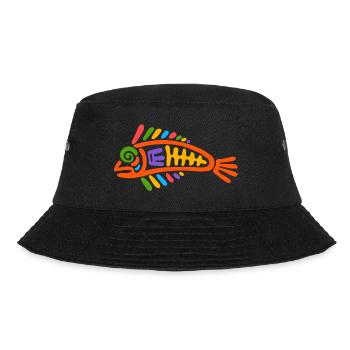 Culture of the Incas, fish - Bucket Hat - black - Front - Lela (165cm)