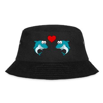 Hai Comic Paar Liebe - Bucket Hat - Schwarz - Vorne - Lela (165cm)