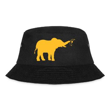 Banana Elephant Silhouette Fruit - Bucket Hat - black - Front - Lela (165cm)