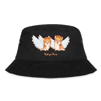 Thank you Ma'am queen corgis crown wings - Bucket Hat - black - Front - Lela (165cm)