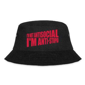 not antisocial anti stupid - Bucket Hat - black - Front - Lela (165cm)