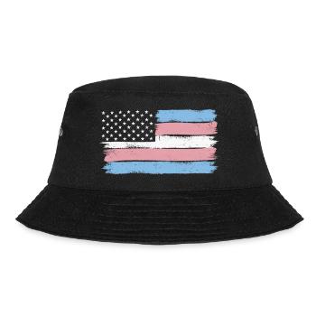 Transgender Pride USA LGBT Trans Flag - Bucket Hat - Schwarz - Vorne - Lela (165cm)