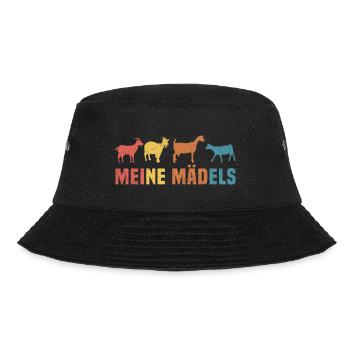 meine mädels ziegen t-shirt ziege - Bucket Hat - Schwarz - Vorne - Lela (165cm)
