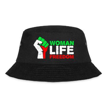 Woman, Life, Freedom | Free Iran! | With flag - Bucket Hat - black - Front - Lela (165cm)