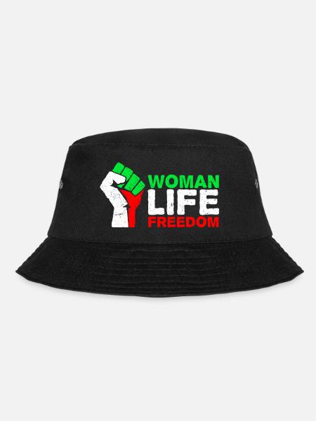 Woman, Life, Freedom | Free Iran! | Mit Flagge - Bucket Hat - Schwarz