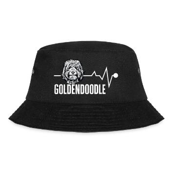 Goldendoodle Doodle Hund - Bucket Hat - Schwarz - Vorne - Lela (165cm)
