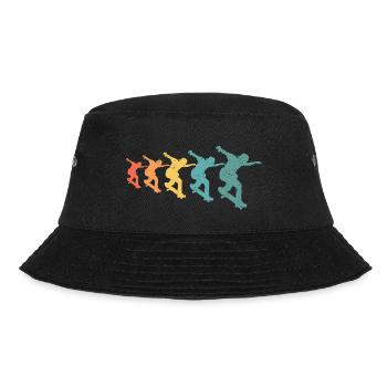 Skater retro skateboard t-shirt skater - Bucket Hat - Schwarz - Vorne - Lela (165cm)