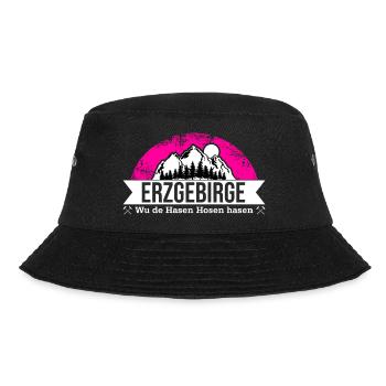 Erzgebirge Hasen Hosen - Bucket Hat - Schwarz - Vorne - Lela (165cm)