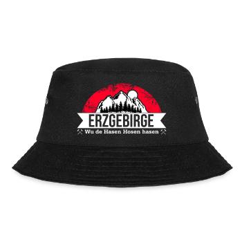 Erzgebirge Hasen Hosen - Bucket Hat - Schwarz - Vorne - Lela (165cm)