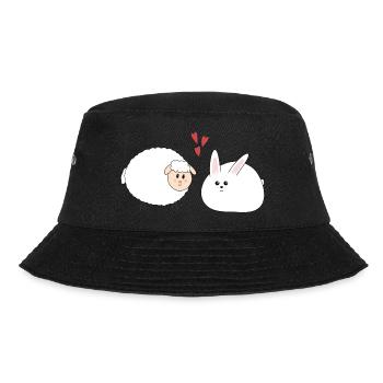 Rabbit and sheep, Easter - Bucket Hat - black - Front - Lela (165cm)