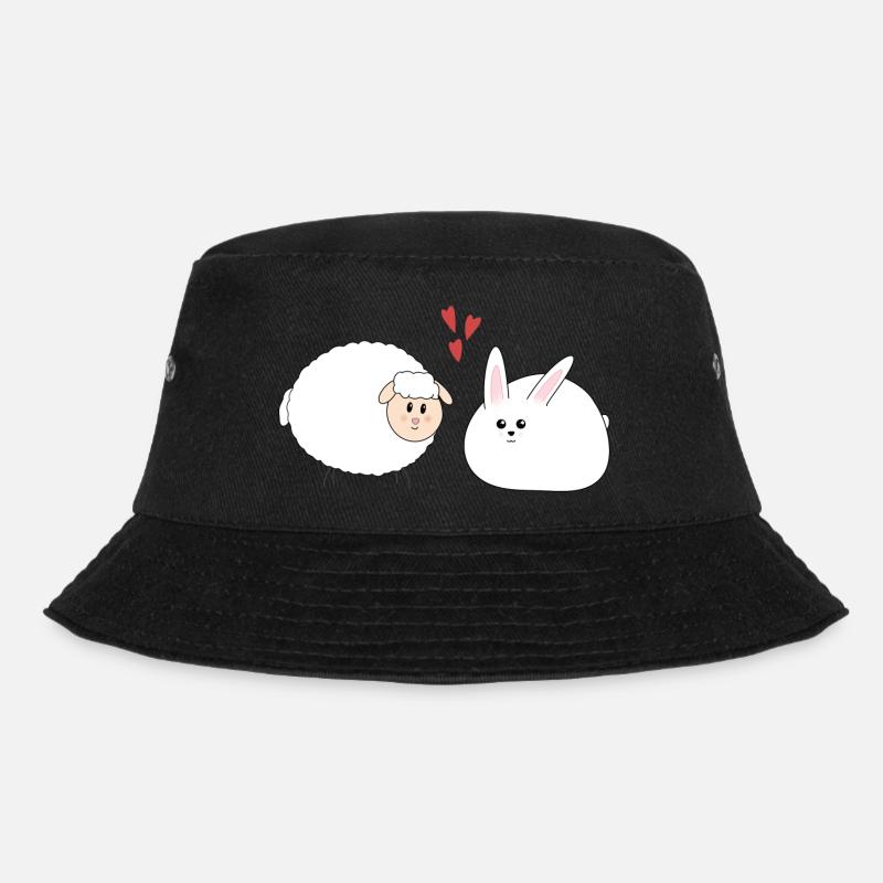 Rabbit and sheep, Easter - Bucket Hat - black