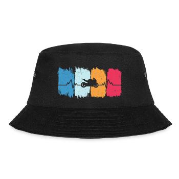 Motorrad herzschlag retro t-shirt motorbike - Bucket Hat - Schwarz - Vorne - Lela (165cm)