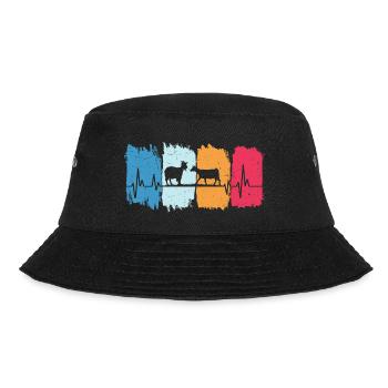 Goats Retro Heartbeat T-Shirt Goat - Bucket Hat - black - Front - Lela (165cm)