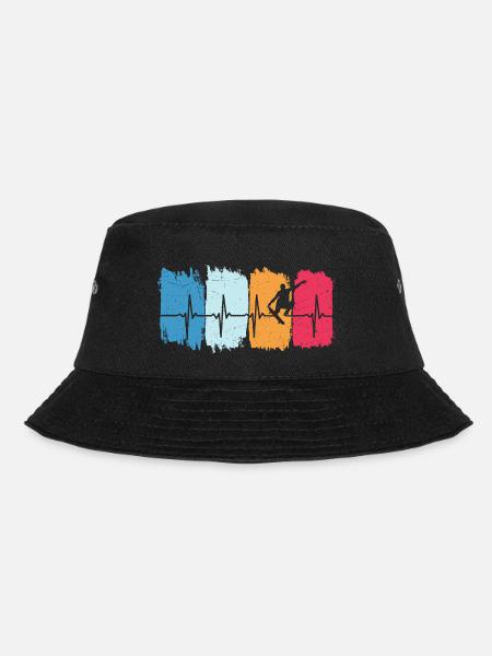 Retro Skater herzschlag skateboard t-shirt skater - Bucket Hat - Schwarz