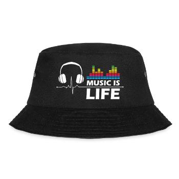 Music is Life - Bucket Hat - Schwarz - Vorne - Lela (165cm)