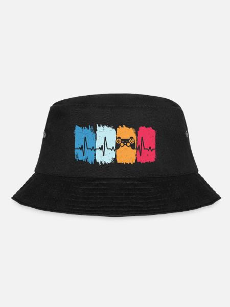 konsole retro herzschlag zocker gamer - Bucket Hat - Schwarz