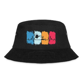Gärtner retro herzschlag garten gärtnerei - Bucket Hat - Schwarz - Vorne - Lela (165cm)