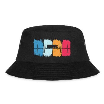 truck driver retro heartbeat truck - Bucket Hat - black - Front - Lela (165cm)