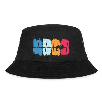 Climber Retro Heartbeat Tshirt Climbing Climbing - Bucket Hat - black - Front - Lela (165cm)